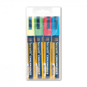 Securit Popisovač na tabule střední 2-6 mm, sada 4ks, (červená, modrá, žlutá, zelená)