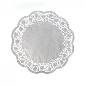 krajky dekorativní 30 cm 100 ks / kulaté, bílé