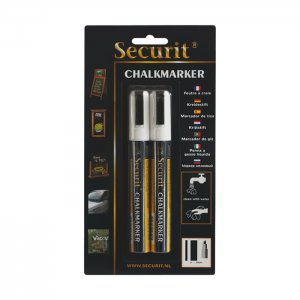 Securit Popisovač na tabule střední, 2-6 mm, sada 2ks (bílý)