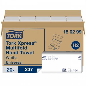 Tork Papírové ručníky Universal, 2vrstvé, H2, 237 útržků, 21,2 x 25,5 cm