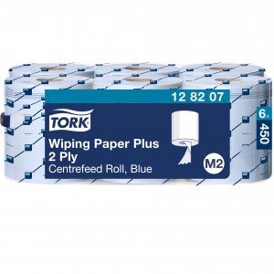 Tork Papírová role Wiper Plus 2vrstvá, M2, modrá, 19 cm / 157,5 m, 450 útržků