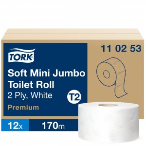 Tork Toaletní papír JUMBO Premium MINI  2vrstvý, návin 170m,počet útržků 850,barva bílá,