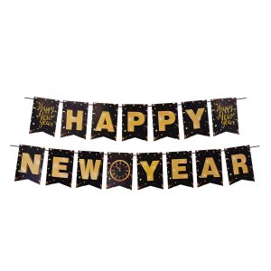 Girlanda HAPPY NEW YEAR, 16 x 20 cm, sada písmena + 5 m provázek