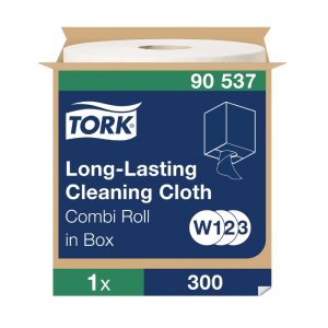 Tork Čisticí utěrky z netkané textilie Tork Long-Lasting 1-vrstvé, 25 cm, 114 m, 300 útržků, bílé
