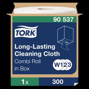 Tork Čisticí utěrky z netkané textilie Tork Long-Lasting 1-vrstvé, 25 cm, 114 m, 300 útržků, bílé