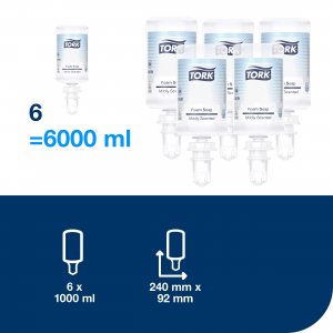 Tork Pěnové mýdlo jemné, čiré S4, 1 l - 2500 dávek