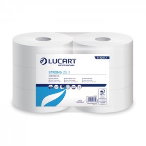 Lucart Professional Toaletní papír JUMBO 26, 2vrstvý, 255 m, 1109 útržků, 9,2 x 23 cm, bílá celulóza