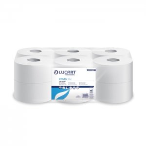 Lucart Professional Toaletní papír JUMBO 19, 2vrstvý, 130 m, 565 útržků, 9,2 x 23 cm, bílá celulóza