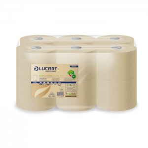Lucart Professional Toaletní papír s vnitřním odvíjením perforovaný ECO Natural, 2-vrstvý, návin 180 m, hnědý.