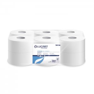 Lucart Professional Toaletní papír JUMBO 19, 2vrrstvý, 91 m 446 útržků, 9,1 x 20,4 cm, bílá celulóza