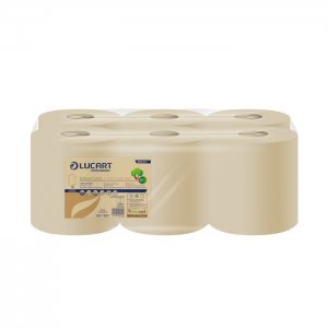 Lucart Professional Papírový ručník v perforované roli L-ONE EcoNatural Lucart, 450 útržků, 2-vrstvé, 158 m