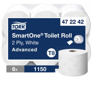 Tork Toaletní papír v roli SmartOne 2vrstvý, návin 207 m, bílý.